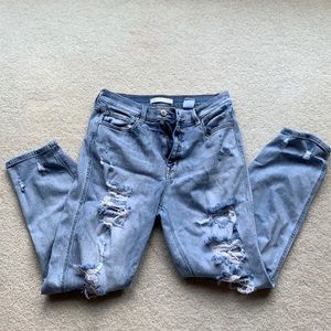 EUNINA high rise jeans with holes gently worn